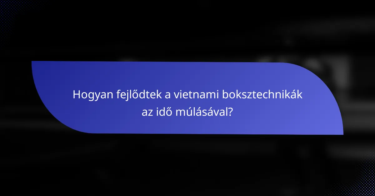 Hogyan fejlődtek a vietnami boksztechnikák az idő múlásával?