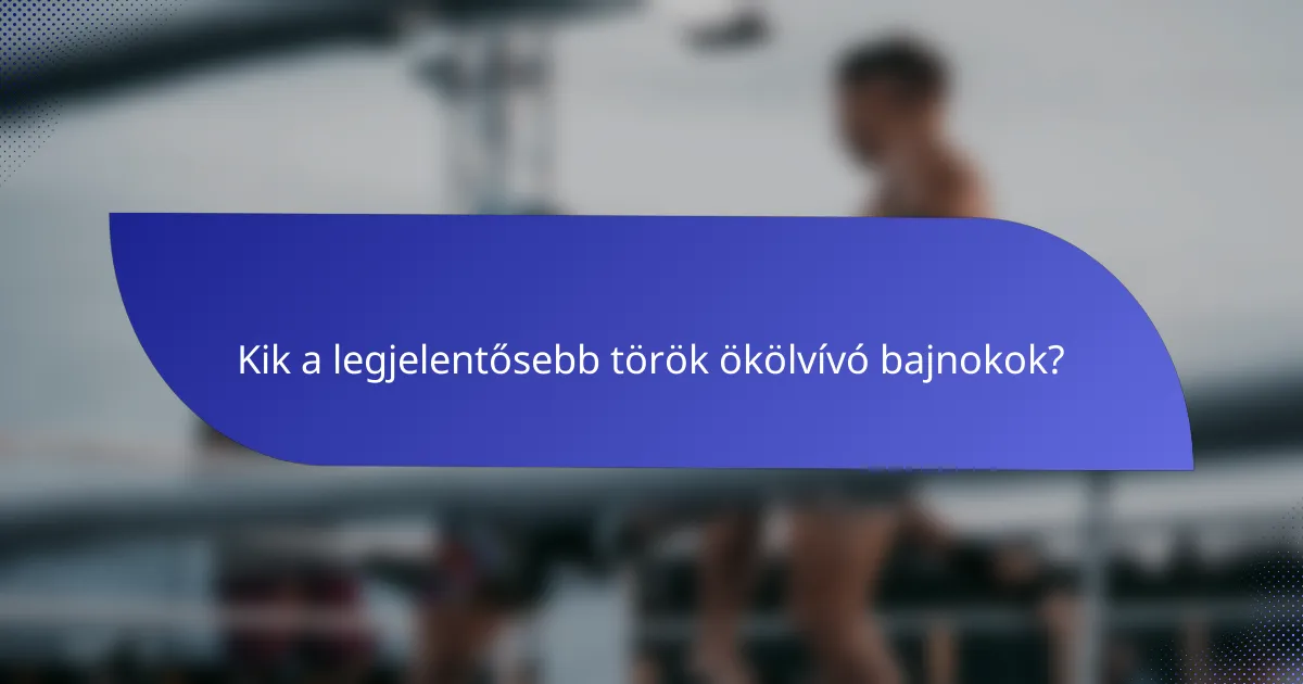 Kik a legjelentősebb török ökölvívó bajnokok?
