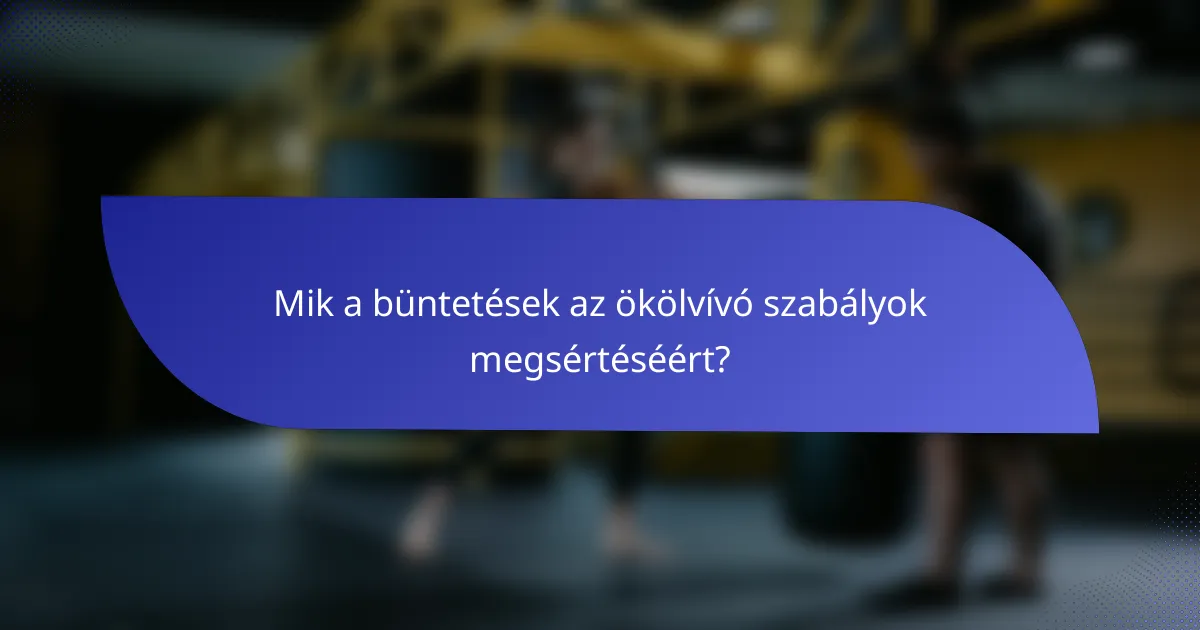 Mik a büntetések az ökölvívó szabályok megsértéséért?